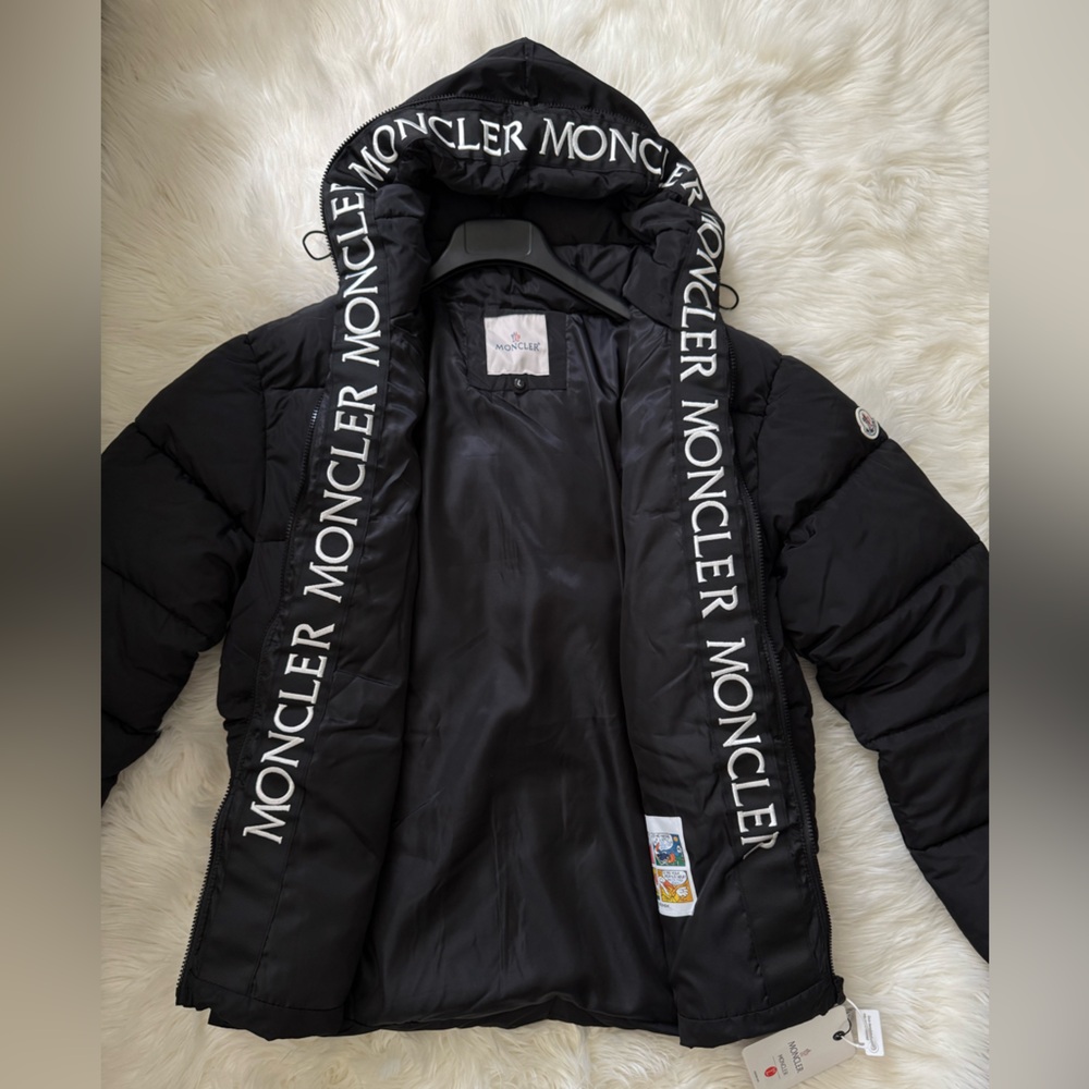 Unissex! Moncler Hooded Black Down Jacket